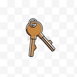 锁和钥匙图标图片_钥匙和钥匙扣钥匙圈平面风格卡通