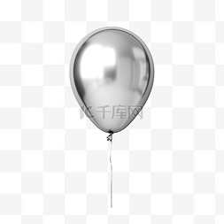 气球飞行图片_银色金属派对气球