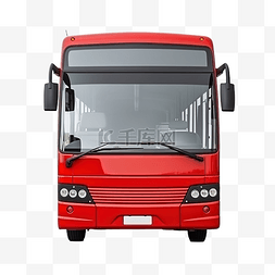 公共汽车前面红色的公共交通
