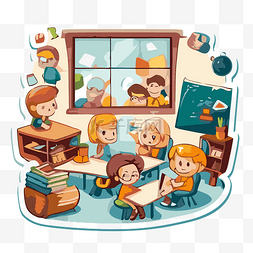 教室里有学生坐在桌边