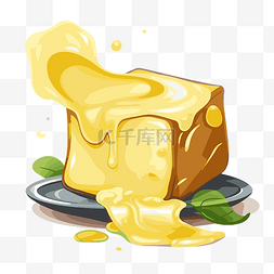 蜂蜜黄油图片_黄油剪贴画自制蜂蜜面包加融化的