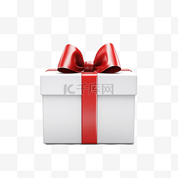 帶紅色蝴蝶結的白色禮盒