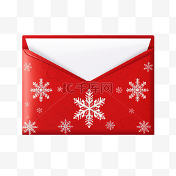 圣诞信封图片_带雪花的圣诞信封