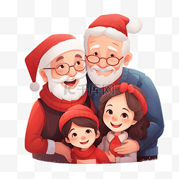 祖父母享受与孙子一起庆祝圣诞节