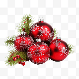 圣诞节有冷杉树枝和亮红色的节日