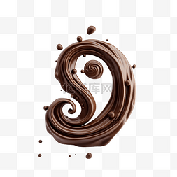 巧克力融化字图片_巧克力流效应符号问号