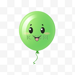 可爱生日背景图片_绿色气球可爱