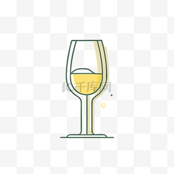 灰色背景中玻璃图标中的酒 向量