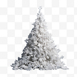 灰色的白色雪花装饰制成的圣诞树