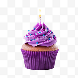 带蜡烛的紫色蛋糕