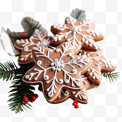 圣诞自制姜饼配松树枝