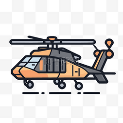 直升机icon图片_上面坐着橙色和黄色的直升机 向