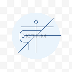 蓝色棍子图片_箭头和棍子的线条图标 向量