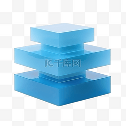 蓝色家具背景图片_3d 渲染三层蓝色隔离