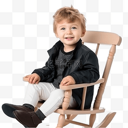 坐着摇椅图片_可爱的小男孩坐在圣诞树附近的摇
