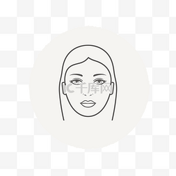 线女性脸图标 向量