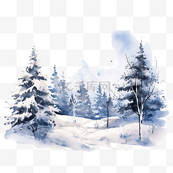 雪山雪树图片_与雪树和雪花的冬季景观