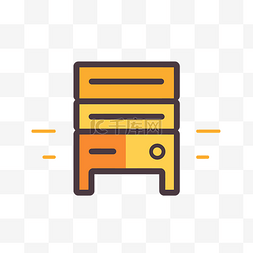 png家具平面图片_具有黄色和橙色背景的图标 向量