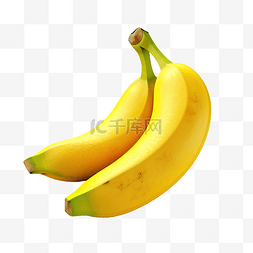 香果图片_香蕉水果 3d 渲染