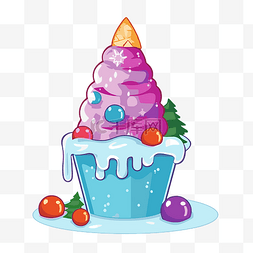 冰淇淋与蛋糕图片_免费雪锥剪贴画粉红色蛋糕与彩色