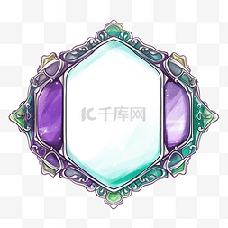 萤石绿紫水晶宝石边框标签