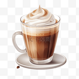卡布奇诺插图浓缩咖啡咖啡饮料传