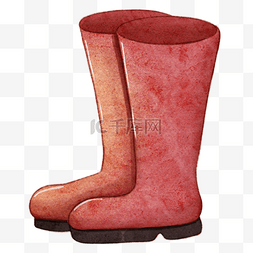 红色橡胶雨鞋