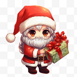 可爱的圣诞老人与圣诞礼品盒赤壁
