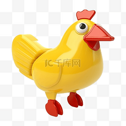 3d 插图推鸡玩具