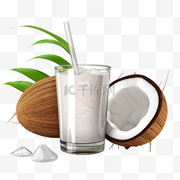 椰子饮料图 3d