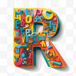 彩色r字母图片_字母表字母 r 由彩色字母剪贴画制
