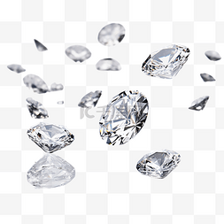 许多闪亮的钻石掉落