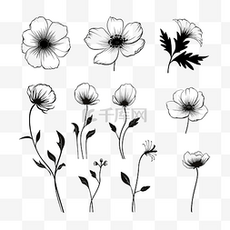 儿童简单团花剪纸图片_盛开的花朵剪影 简单的花朵为美