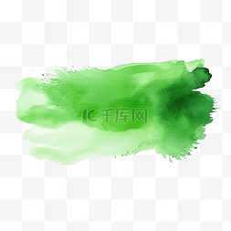 水彩绿色画笔描边
