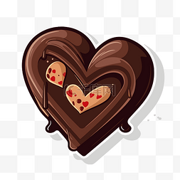 巧克力心覆盖着红色巧克力和情人
