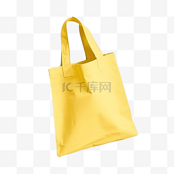 黄色购物布袋与样机剪切路径隔离