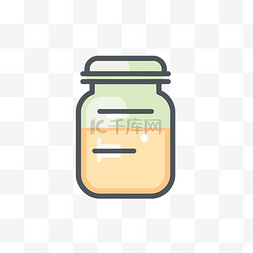 线图标底部的一罐液体 向量