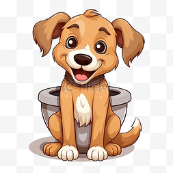 狗的卡通形象图片_厕所里的狗动物卡通人物