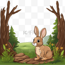 兔子在美丽的森林里