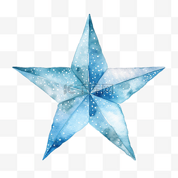 淡蓝色水彩图片_淡蓝色星星眨眼水彩元素