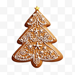 美食涂鸦字图片_圣诞树玩具形式的圣诞姜饼