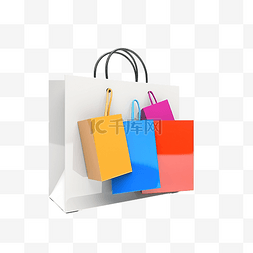 bag图片_Shopping bag marketing 3d 插图