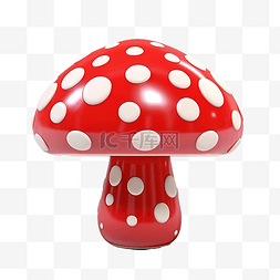 植物渲染图片_3d 蘑菇红色渲染对象
