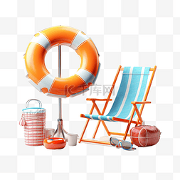 夏季旅行季图片_暑假概念与冲浪板太阳镜游泳圈沙