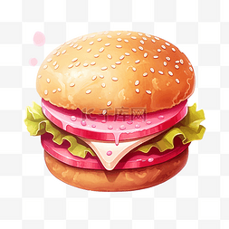 可爱汉堡包图片_粉色可爱汉堡包