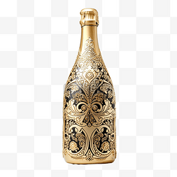玻璃酒瓶图片_装饰瓶金色香槟