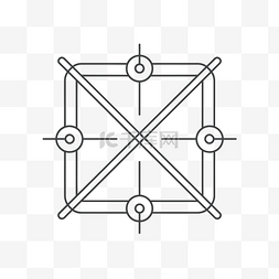 几何图形的线条图标 向量