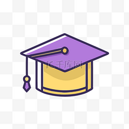 显示紫色毕业帽 向量