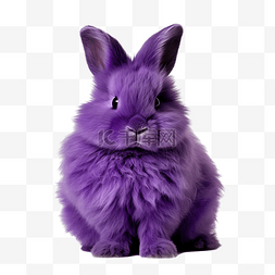 玩具小兔子的孩子图片_一只毛茸茸的紫色兔子正以通常的