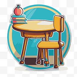 教室里有椅子和书桌，书围成一圈